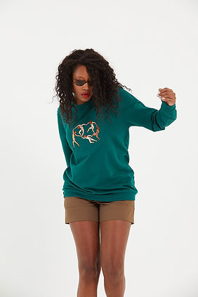 The Dance Nakışlı Unisex Yeşil Sweatshirt