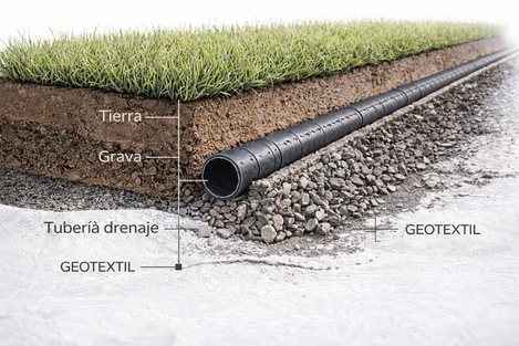 Riego Inteligente y Drenaje Integrado en Jardín Residencial