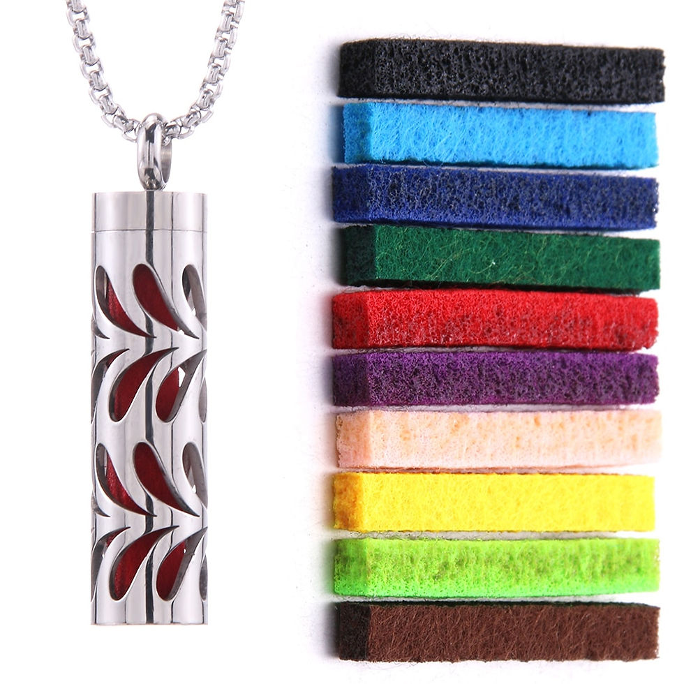 Thumbnail: Aromatherapy Necklace Pendant Stainless Steel Locket Perfume Oils
