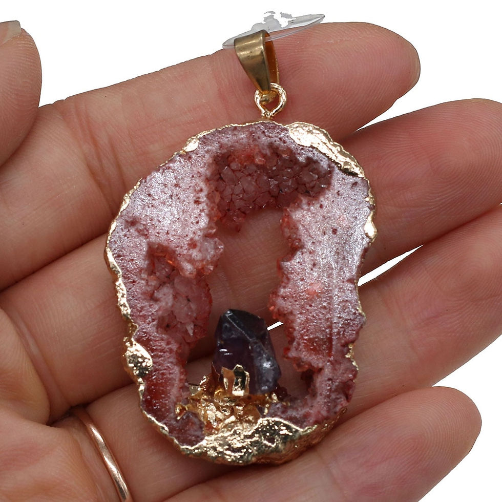 Thumbnail: Natural Stone Agates Pendant