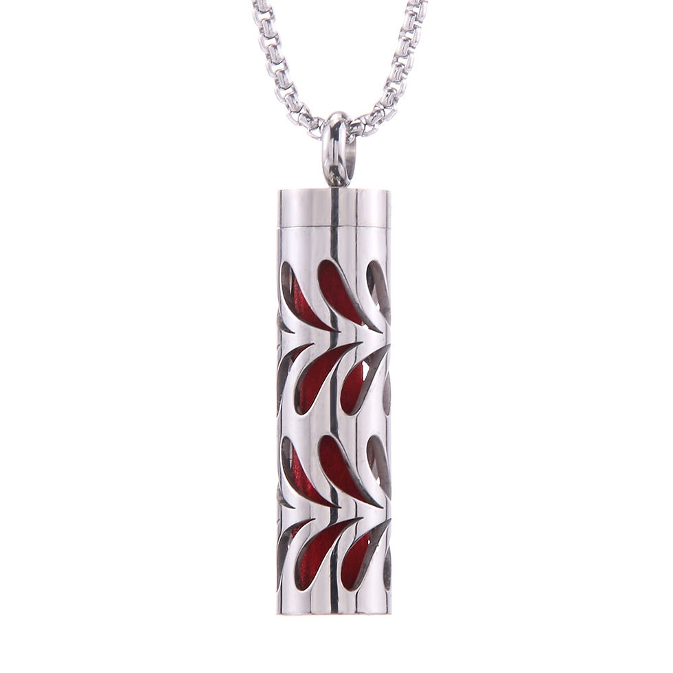 Thumbnail: Aromatherapy Necklace Pendant Stainless Steel Locket Perfume Oils