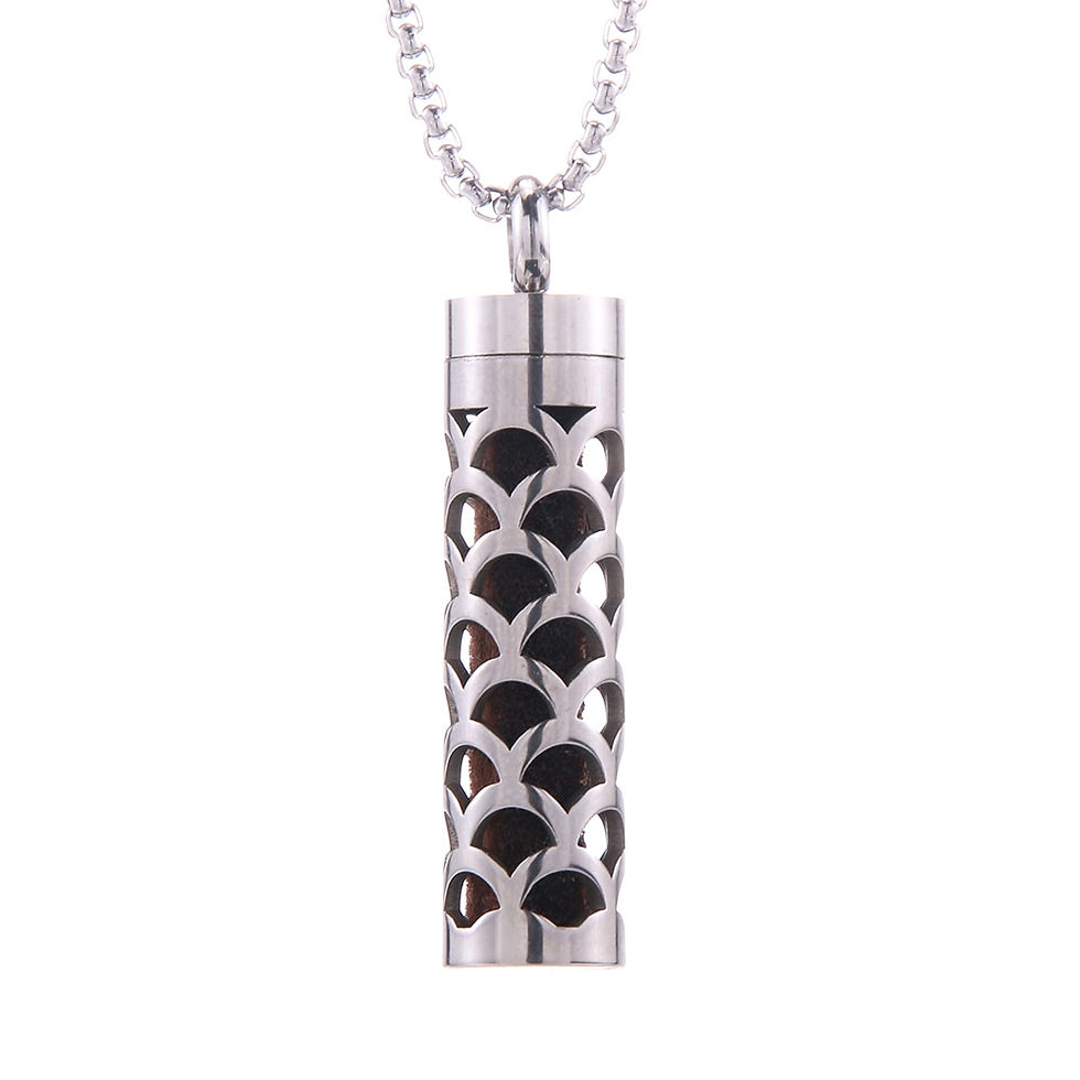 Thumbnail: Aromatherapy Necklace Pendant Stainless Steel Locket Perfume Oils
