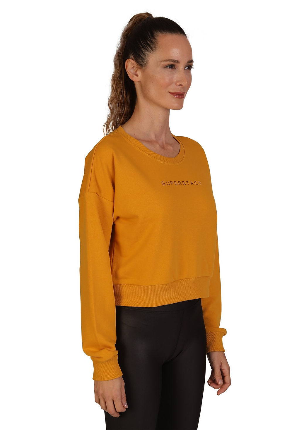 Thumbnail: Short sweatshirt with a round neckline