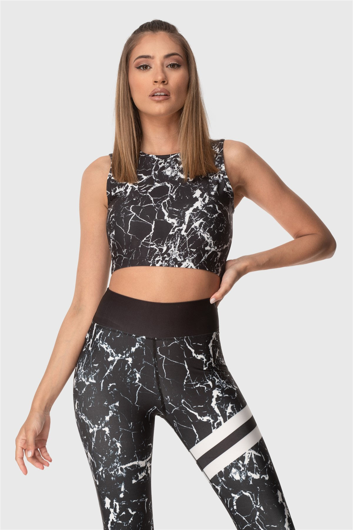 Sport-BH mit Marmor Muster