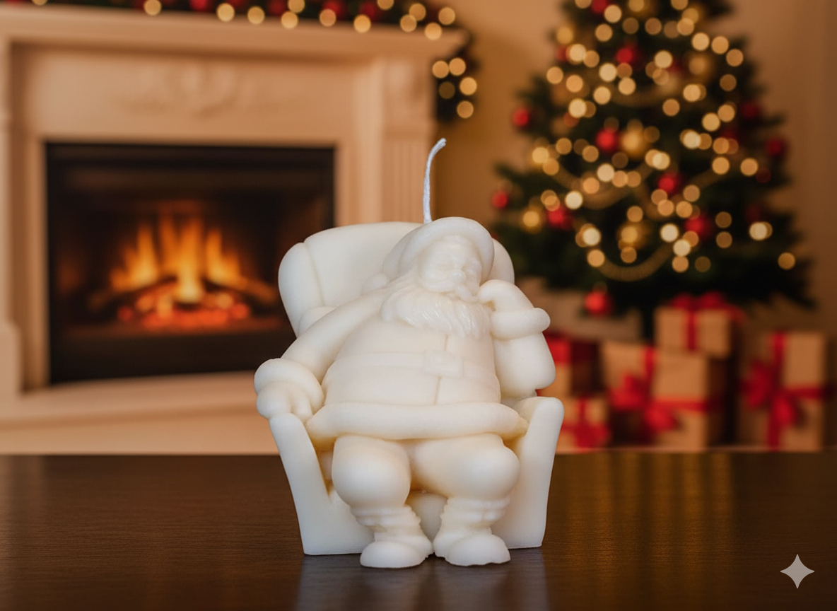 Napping Santa Candles for a Cozy Holiday Atmosphere