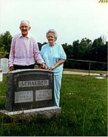 Mom & Dad at our Grandparents grave in Chestertown, Md.