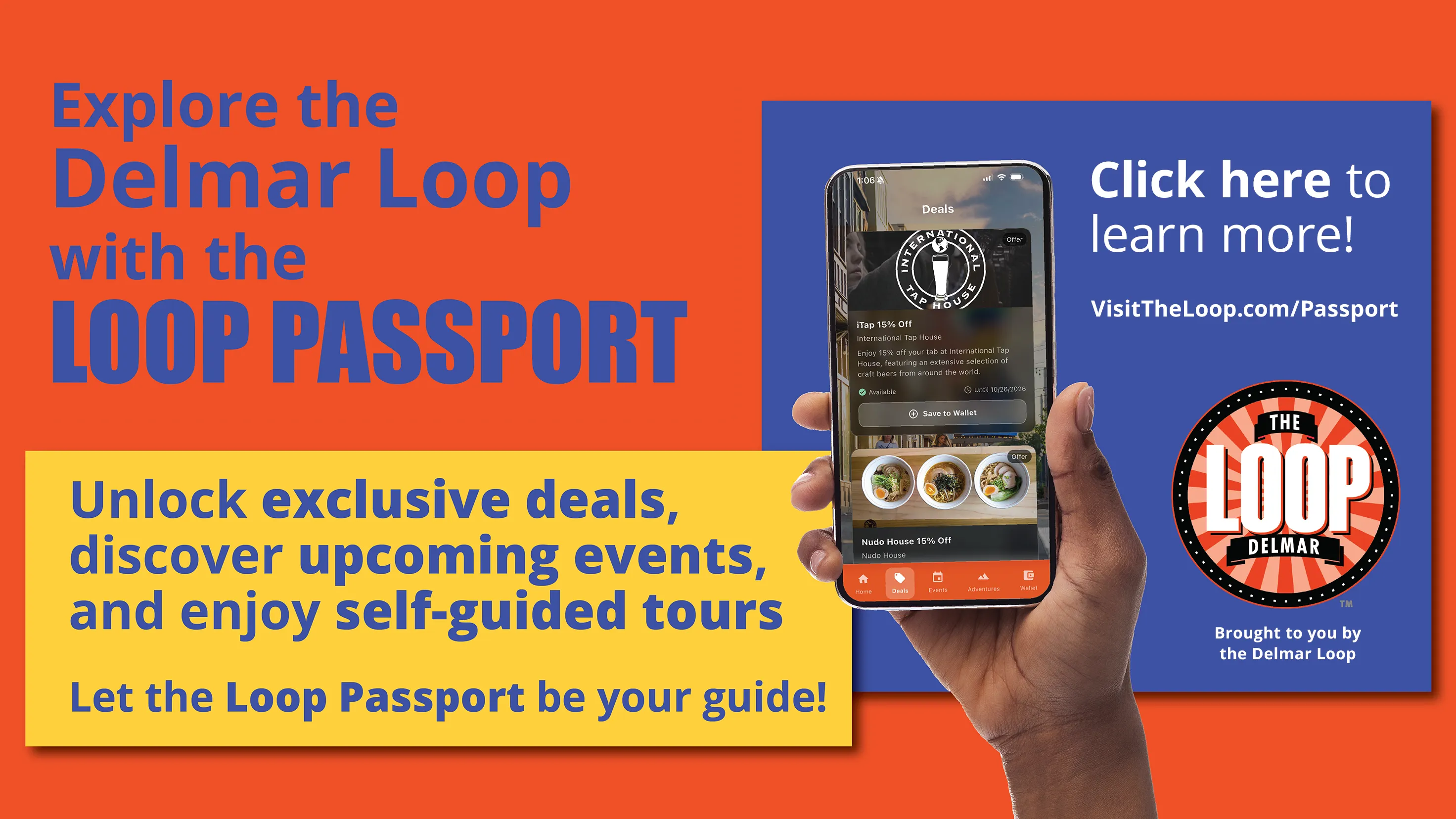 Explore the Delmar Loop with the LOOP PASSPORT – Click here to learn more!