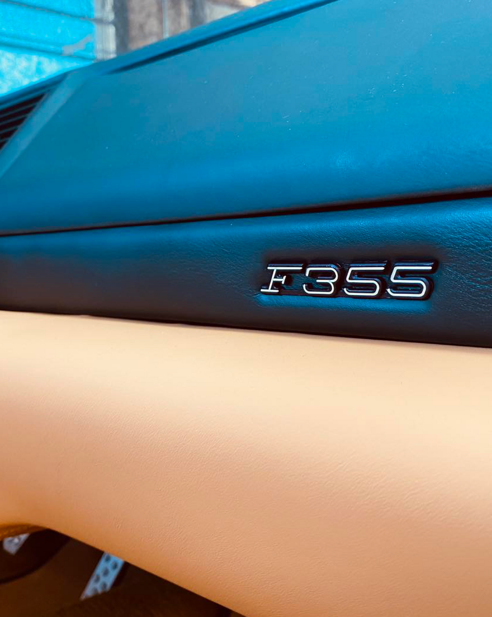 Close-up of 1995 Ferrari Spyder F355 dashboard