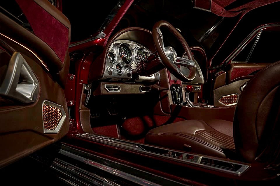 Drivers side interior of a 1963 Corvette