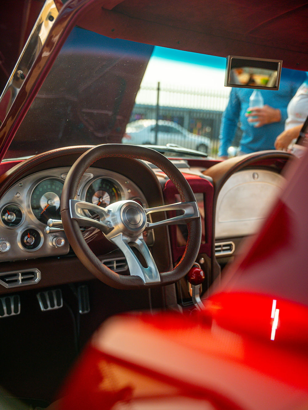 Dashboard and steering wheel of a 1963 Corvette