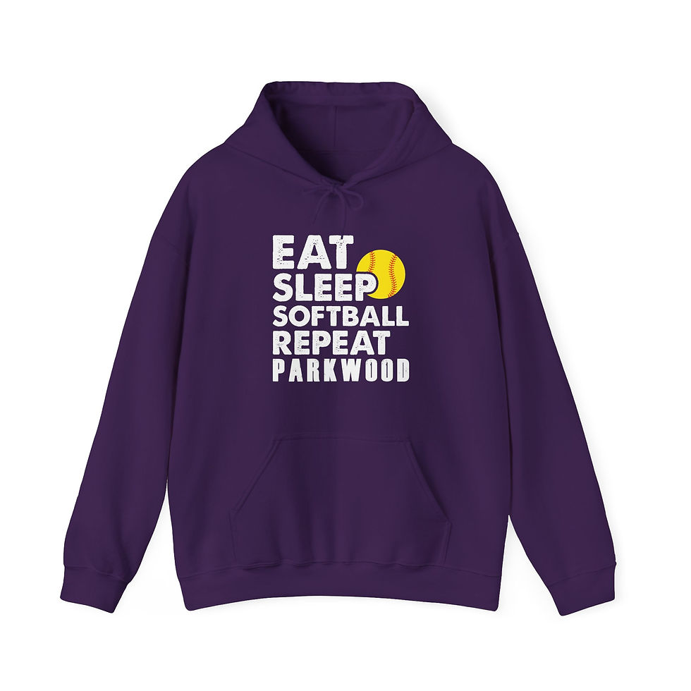 Thumbnail: Parkwood - Adult PW Eat Sleep Softball Hooded Sweatshirt