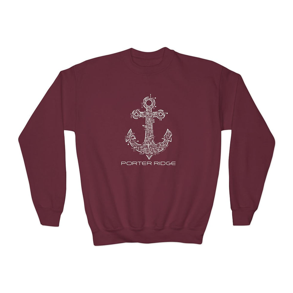 Thumbnail: Porter Ridge Elementary - Youth Tech Anchor Crewneck Sweatshirt
