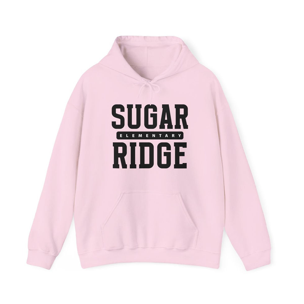 Thumbnail: Sugar Ridge Elementary - Adult Stacked SRES Black Hooded Sweatshirt