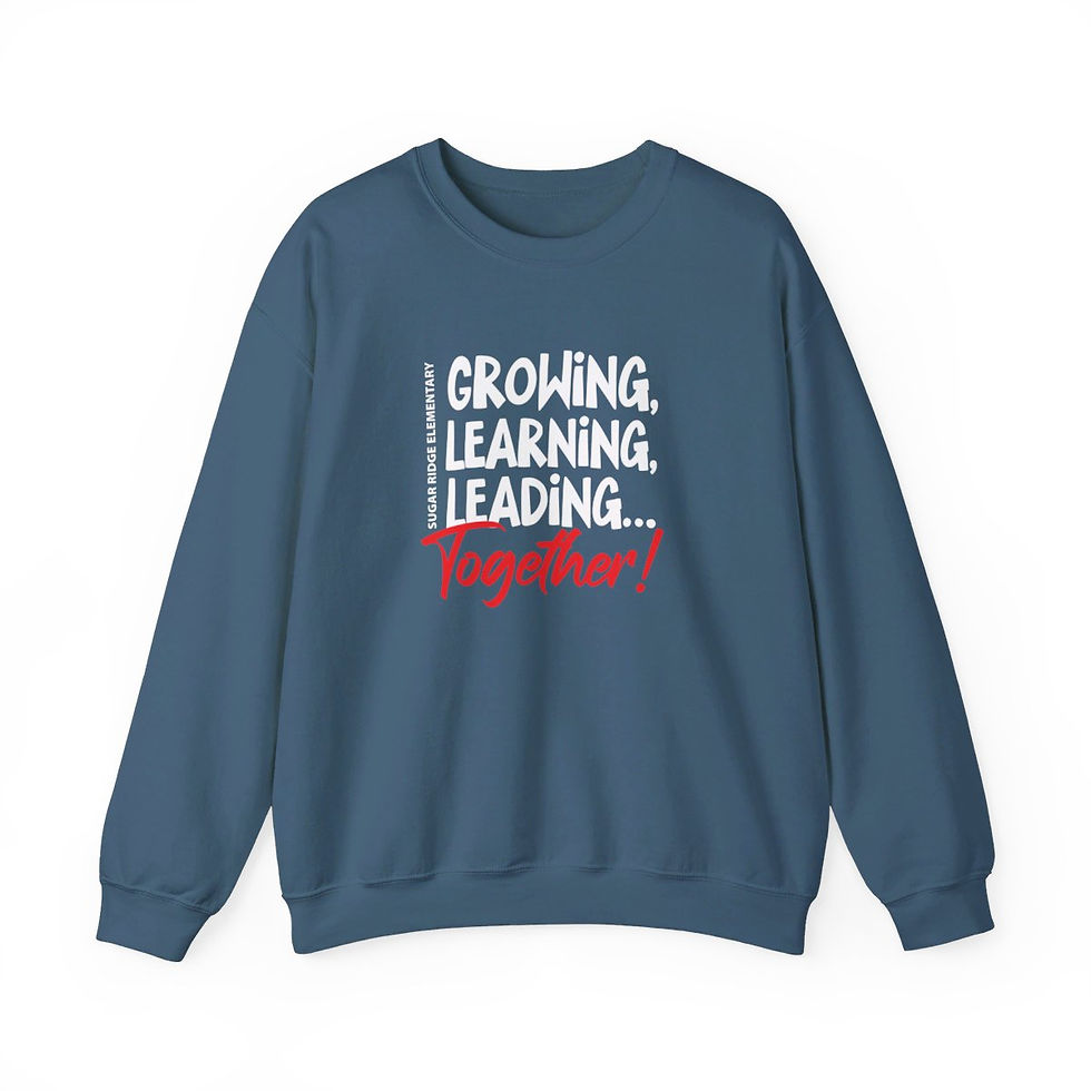 Thumbnail: Sugar Ridge Elementary - Adult GLLT Stacked White Crewneck Sweatshirt