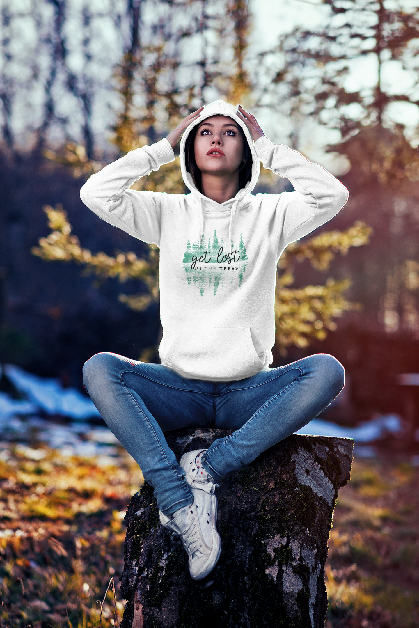 Get Lost in The Trees - Unisex DryBlend® Hooded Sweatshirt