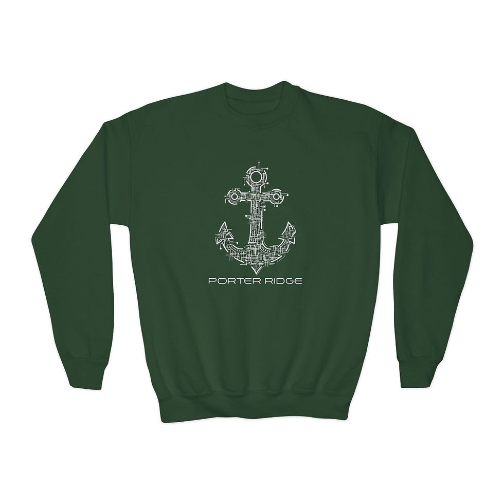 Thumbnail: Porter Ridge Elementary - Youth Tech Anchor Crewneck Sweatshirt