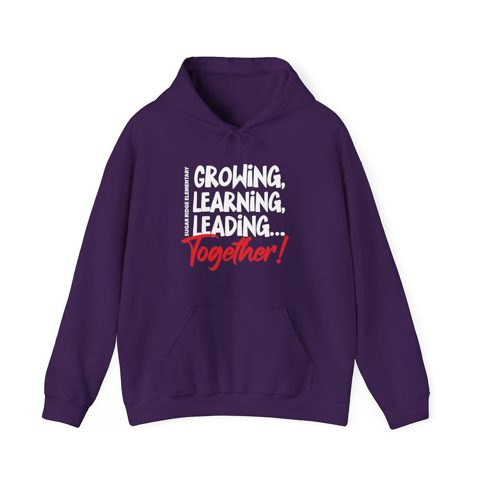 Thumbnail: Sugar Ridge Elementary - Adult GLLT Stacked White Hooded Sweatshirt