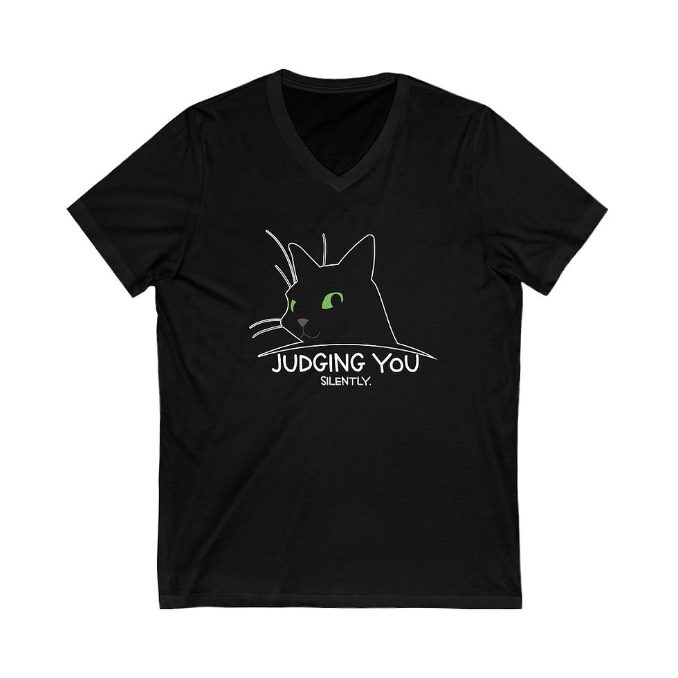 Thumbnail: Judging You Silently - Short Sleeve V-Neck T-Shirt