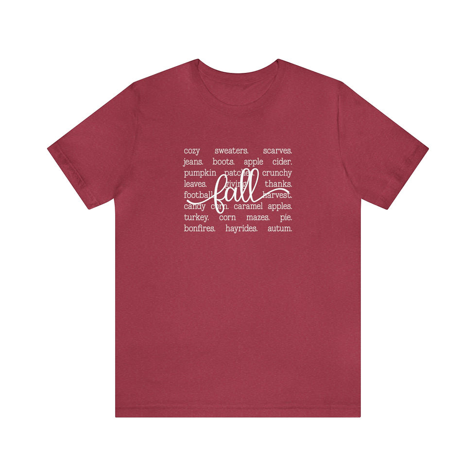 Thumbnail: Fall Words Shirt - Women's Fall T-shirt (Bella+Canvas)