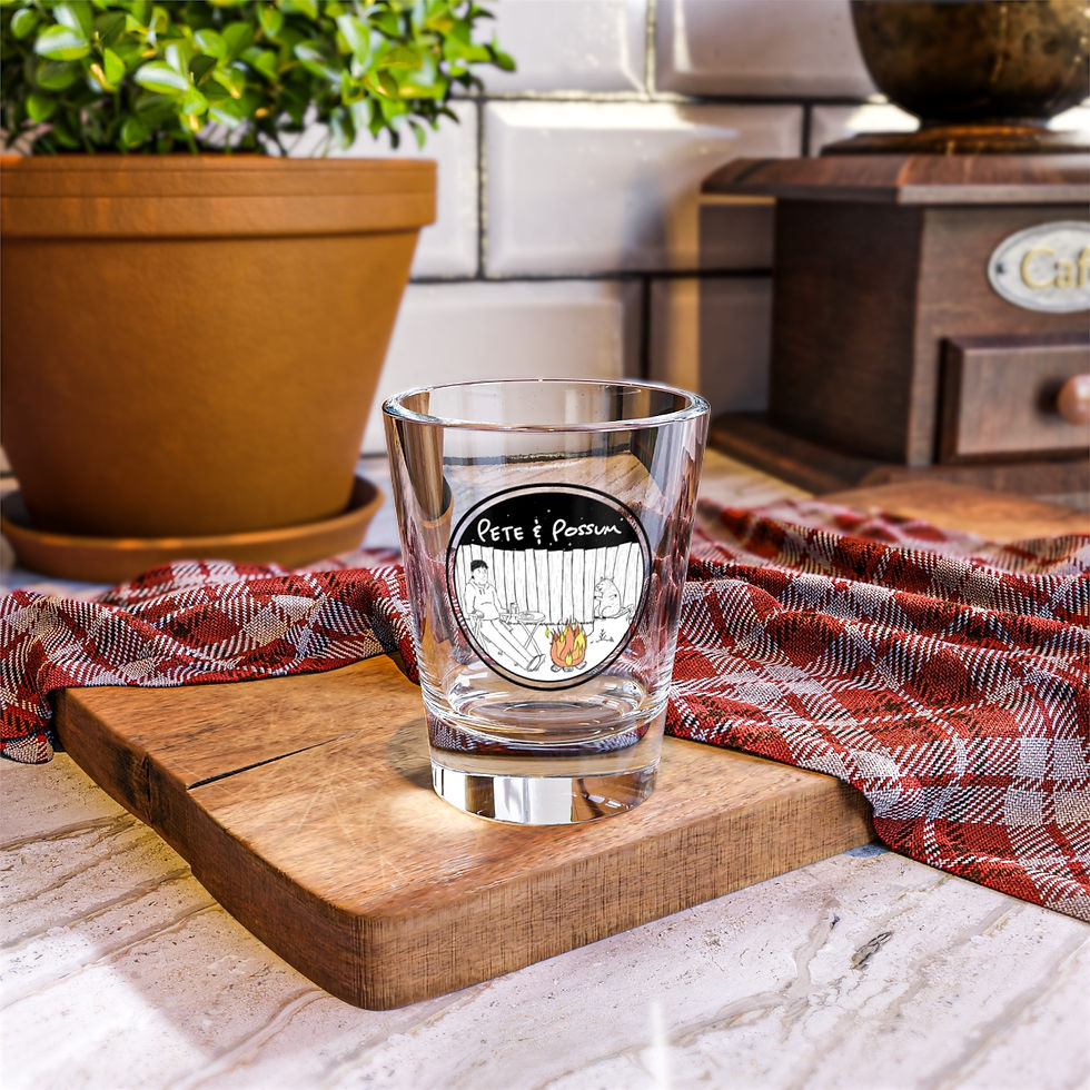 Thumbnail: Pete & Possum Branded Round Shot Glass, 1.5oz