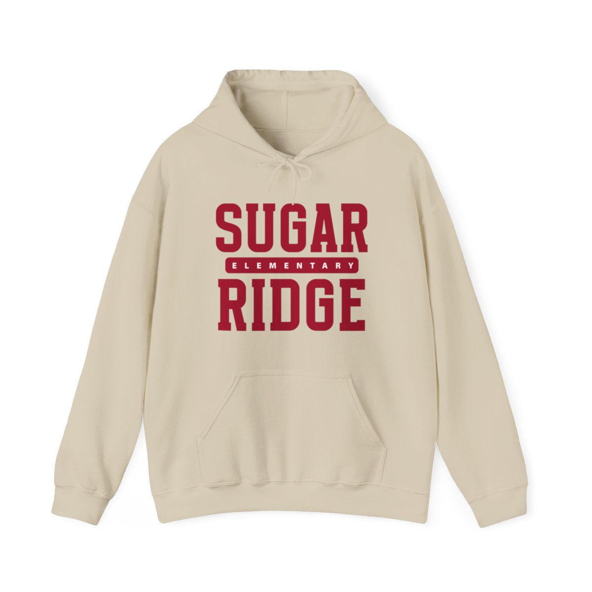 Sugar Ridge Elementary - Adult Red Stacked SRES Hooded Sweatshirt
