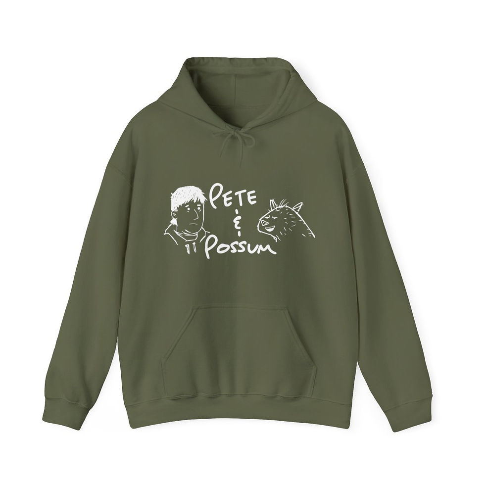 Thumbnail: Pete & Possum - Adult Branded Hooded Sweatshirt