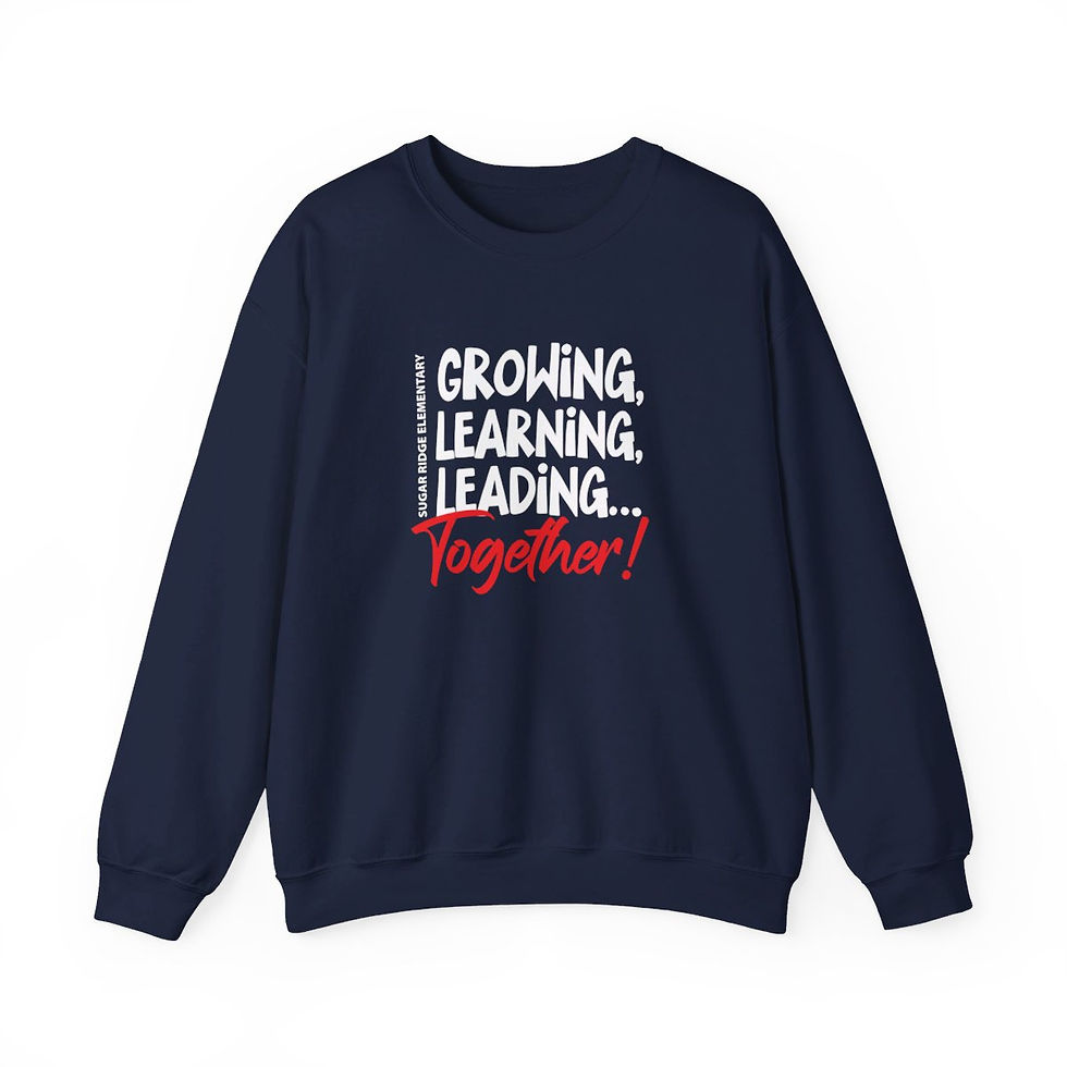 Thumbnail: Sugar Ridge Elementary - Adult GLLT Stacked White Crewneck Sweatshirt