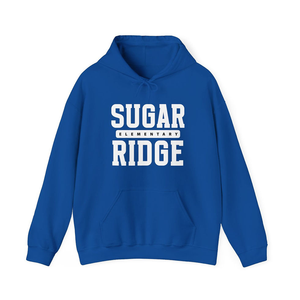 Thumbnail: Sugar Ridge Elementary - Adult Stacked SRES White Hooded Sweatshirt