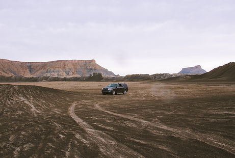 Car near Factory Butte, UT,USA