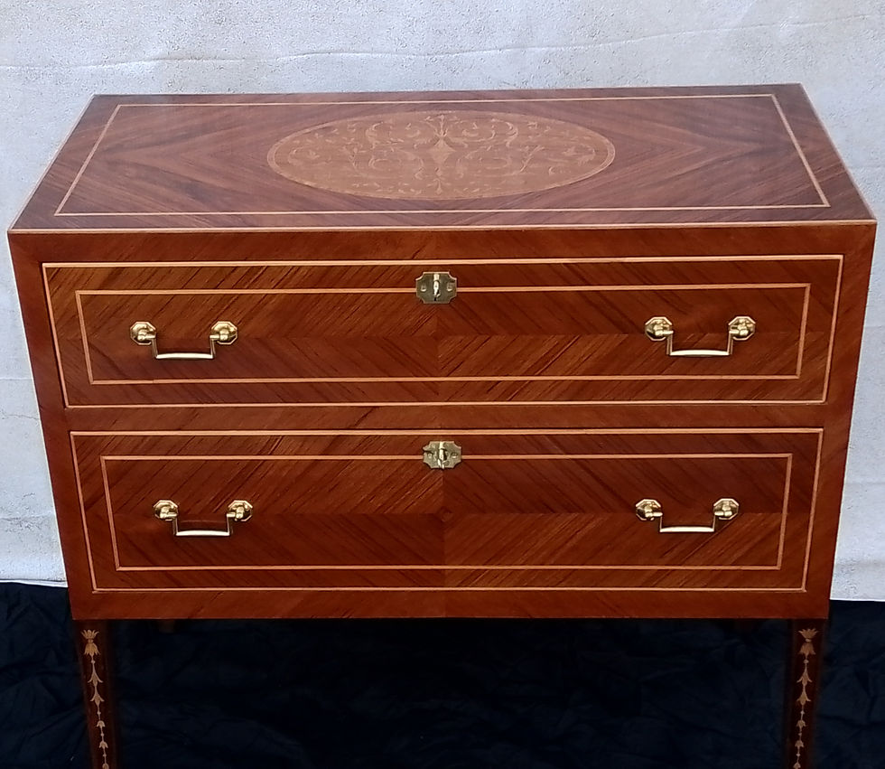 Two-Drawer Rosewood & Walnut Continental-Style Chest 8