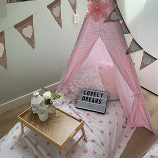 Op een na meest gekozen thema is Lovely Dreams voor een tipi slaapfeestje