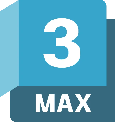 Logo de 3ds Max, herramienta de modelado y animación 3D de Autodesk