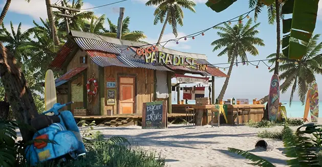 Escenario 3D (Beach Paradise) - Curso de Environment Art y creación de entornos inmersivos.