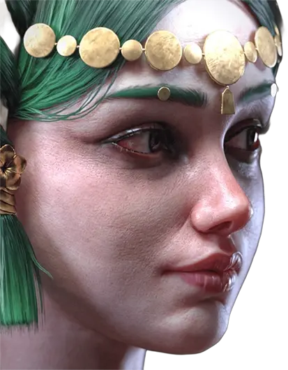 Detalle de texturizado de piel y shading en personaje 3D - Calidad de industria AAA en Kreaktivate.