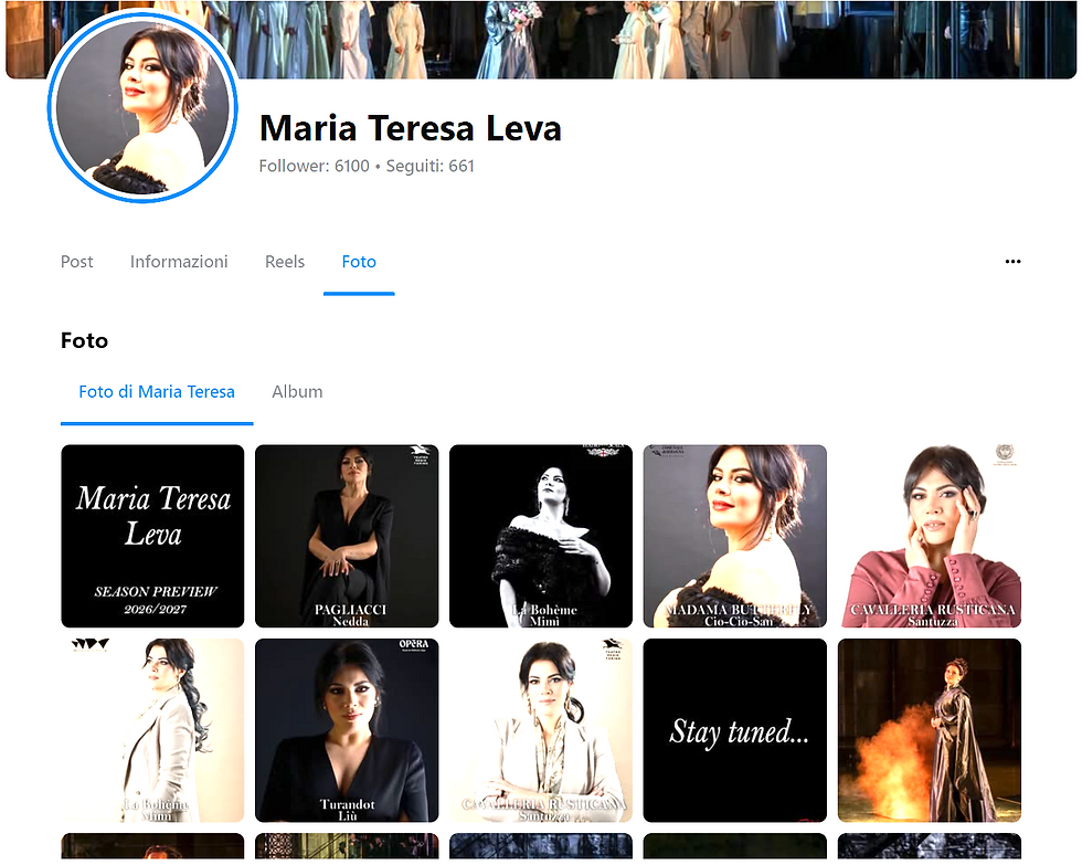 Pagina Facebook Maria Teresa Leva