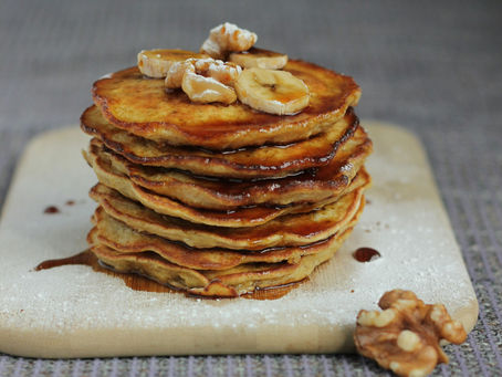 Banana walnut pancakes