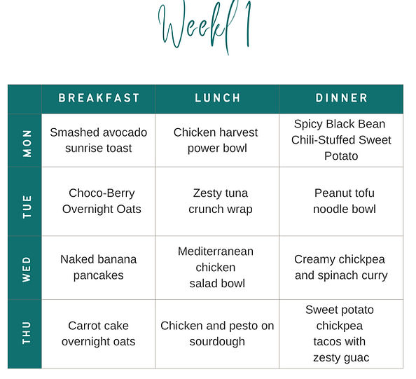 Simple White & Beige Weekly Meal Planner
