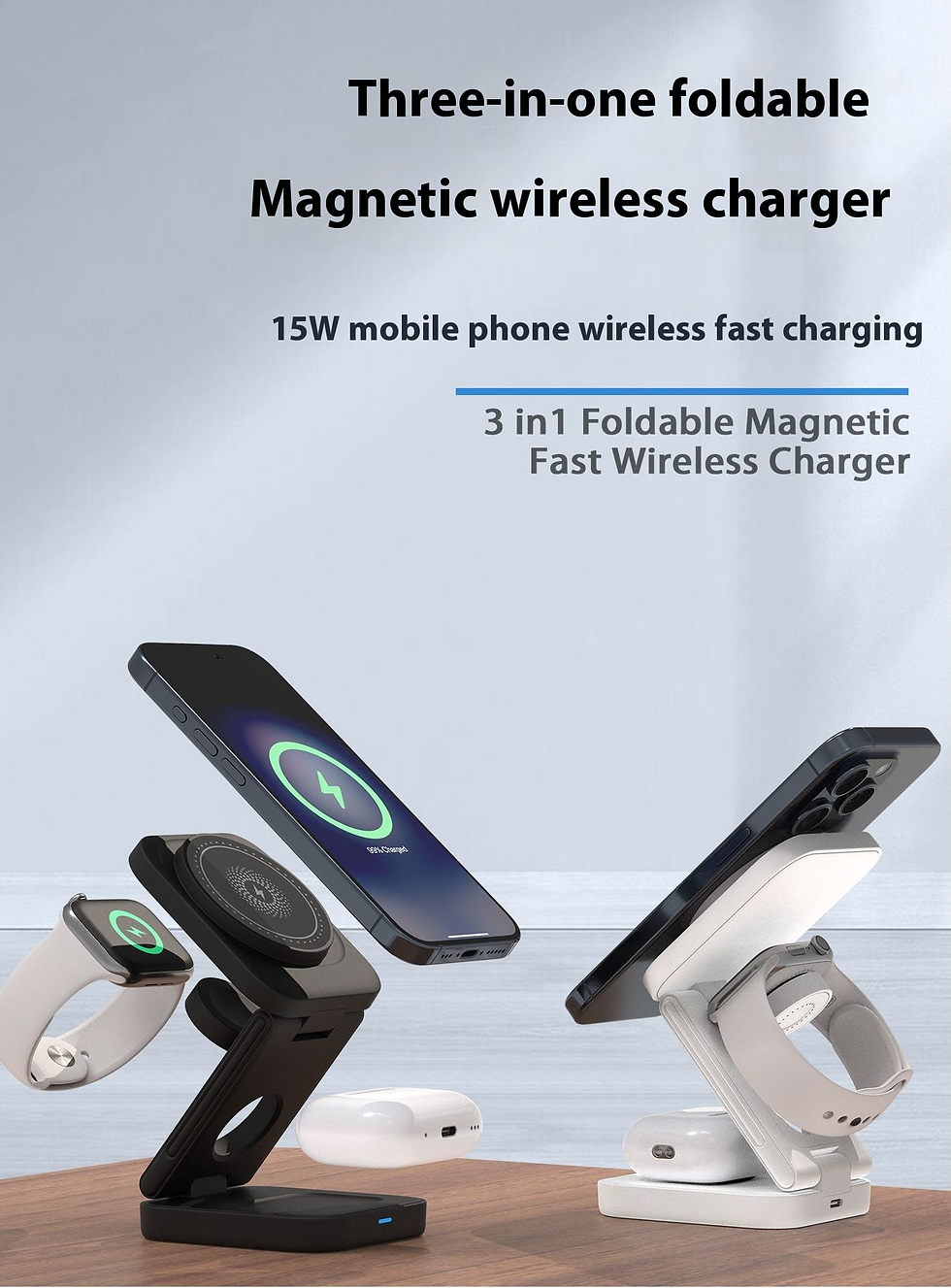 Thumbnail: 3 IN 1 FOLDABLE WIRELESS CHARGER