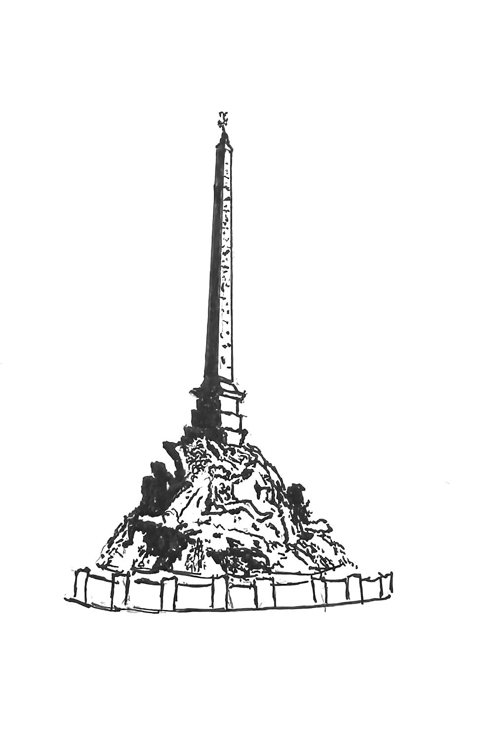 Sketch of Fontana Dei Quattro Fiumi