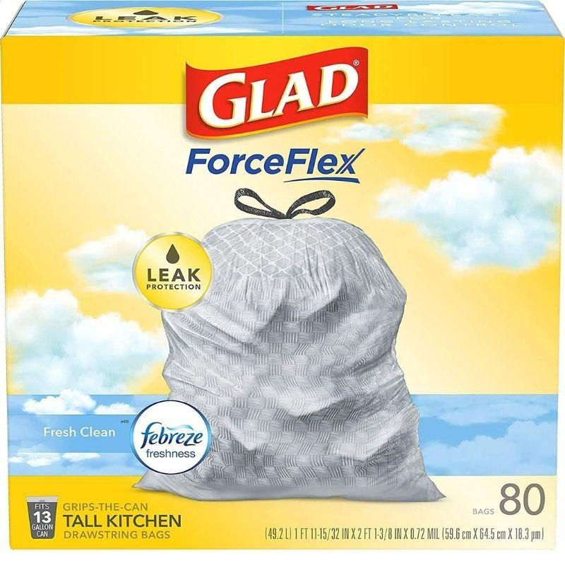 ForceFlex Tall Kitchen Drawstring Trash Bags - 13 Gallon Trash Bag