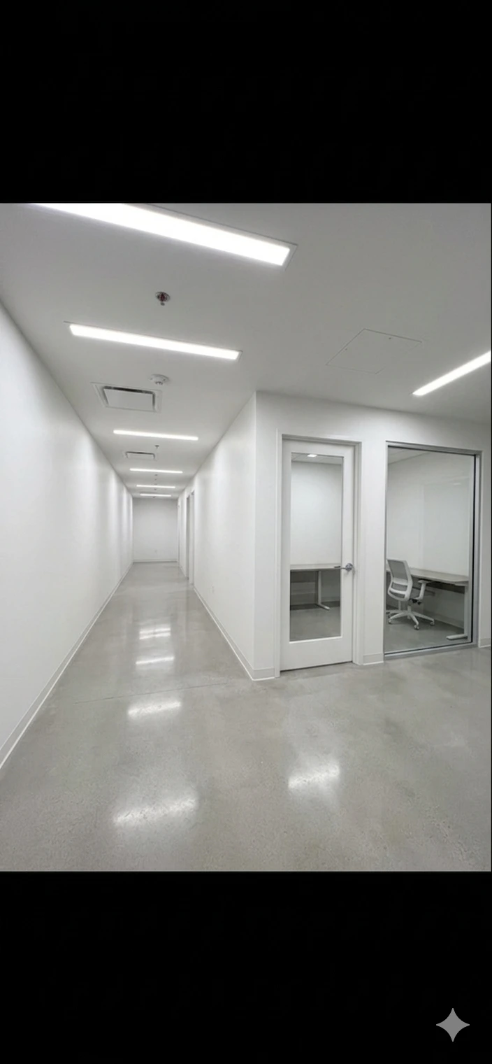 Flawless Level 5 drywall finish delivering ultra-smooth walls in a luxury Roseville Office