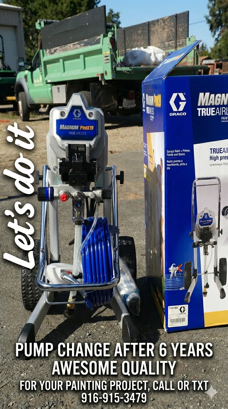 Exterior house painting contractor in Roseville California applying UV-resistant coating.