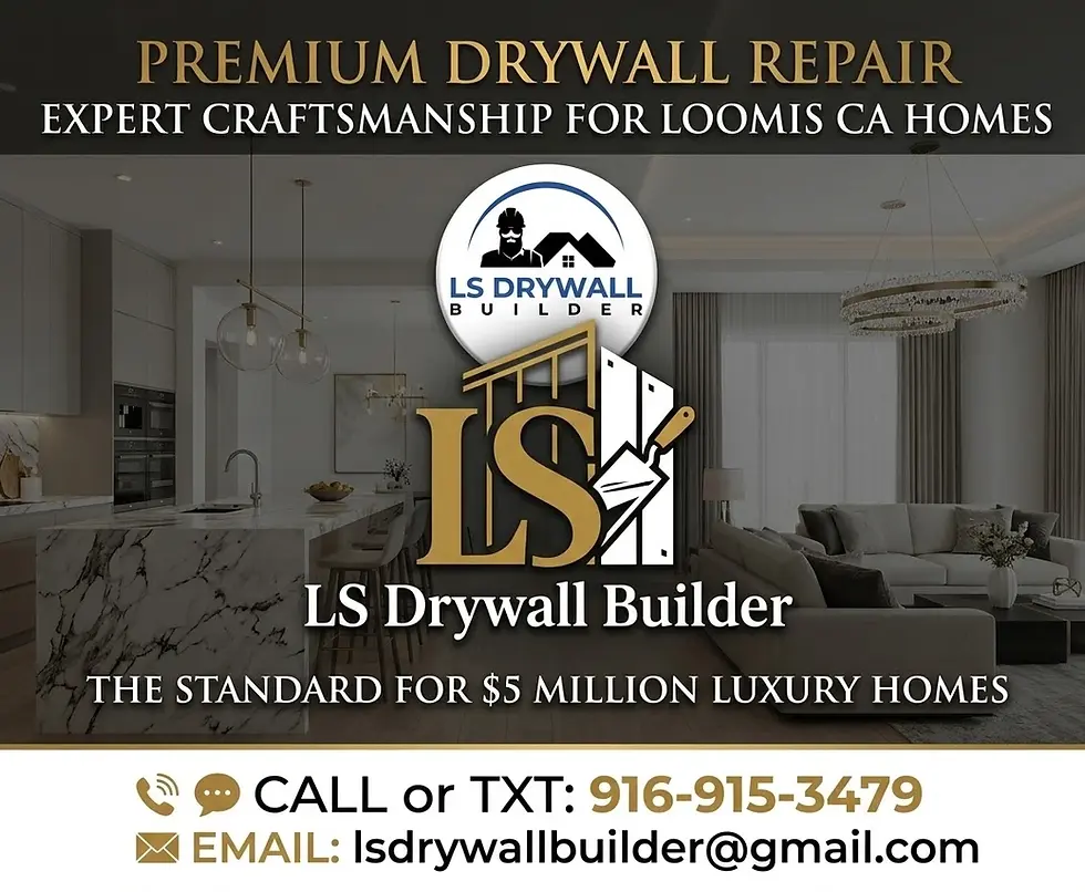Ceiling drywall patch repairs from relocated fixtures in a luxury Loomis, CA home