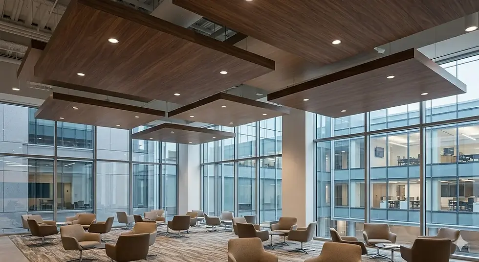 T-bar suspended ceiling installation in Sacramento CA commercial office space by LS Drywall Builder