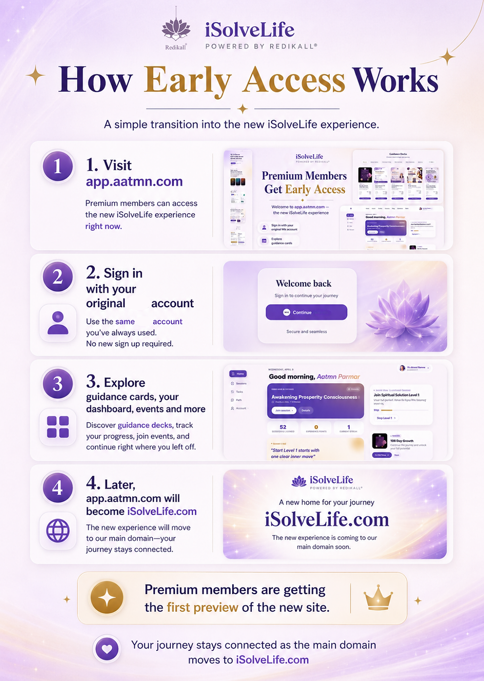 step by step guide on using early access on app.aatmn.com