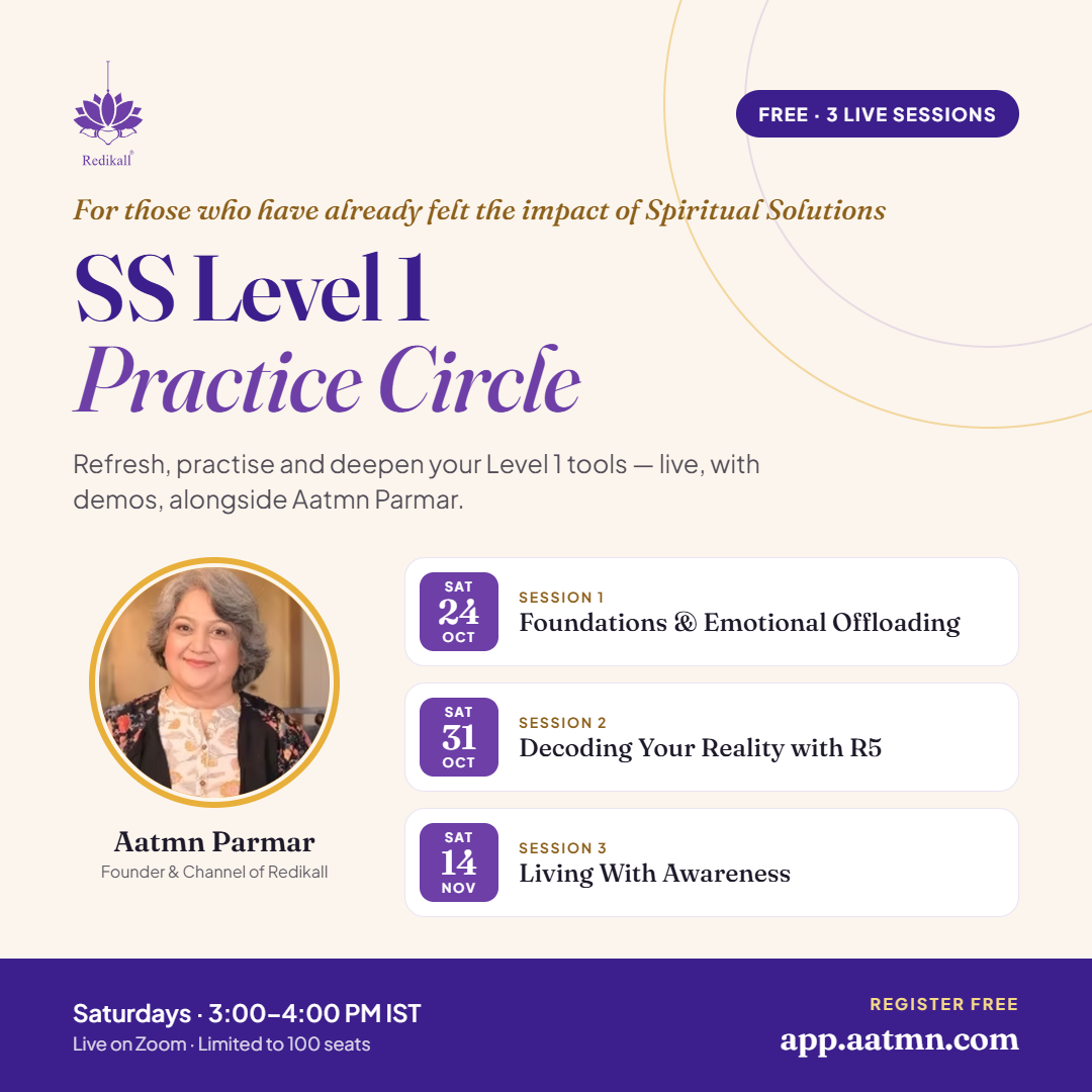 SS Level 1 (Redikall Crystalline Mind) Practice Circle - 3 Free Live Sessions with Aatmn