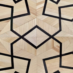 cca 60 x 60 cm, straw marquetry.