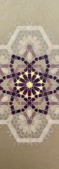 Delicate miniature painting of islamic geometric pattern.