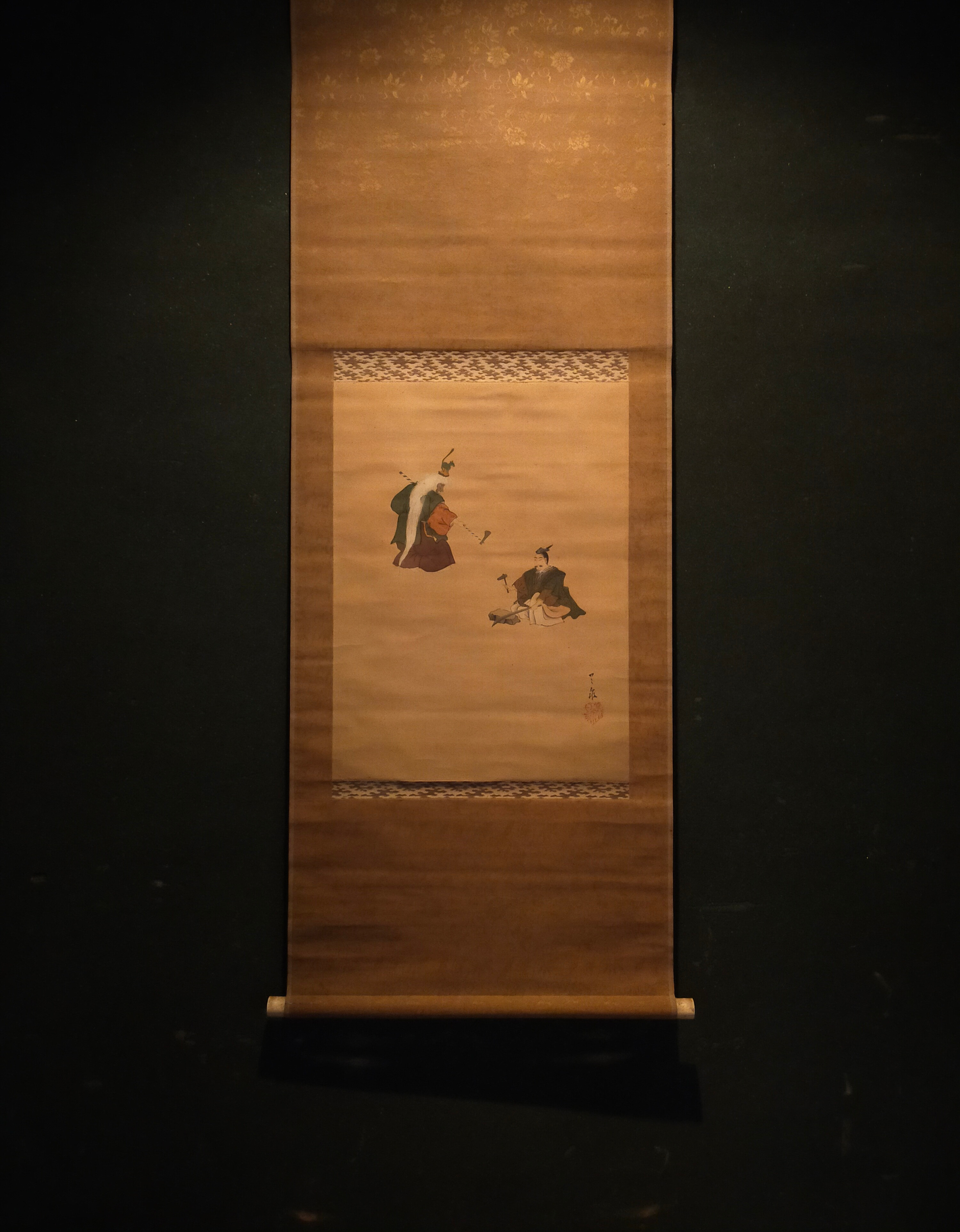 Late 19th Century Japanese Antique Hanging Scroll: Kokaji The Swordsmith - Noh