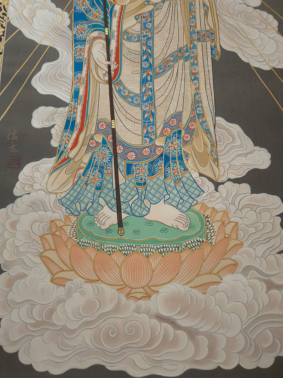 Thumbnail: End of Showa/Early Heisei Period Japanese Hanging Scroll: "Jizo Bosatsu"